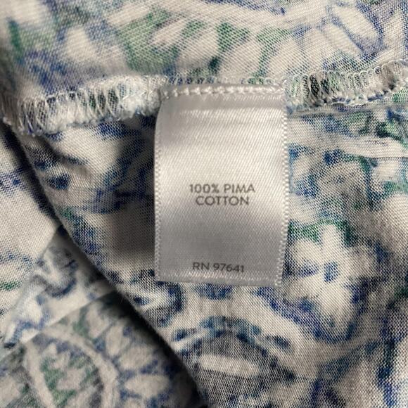 Pure Jill Shirt Womens 3XL Paisley Scoop Neck Pima Tee Top Relaxed Cozy Comfy - Picture 8 of 8